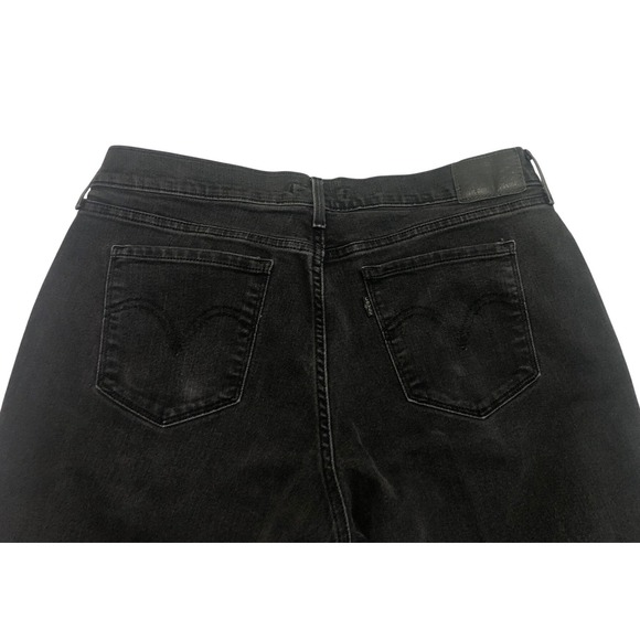 Levi Strauss 505 Straight Leg Jeans Black Denim Womens 12L W31 L34 Black Tab - Picture 9 of 10